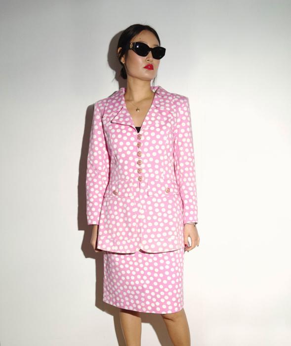 PRE-OWNED - POLKA DOTTED PINK SKIRT